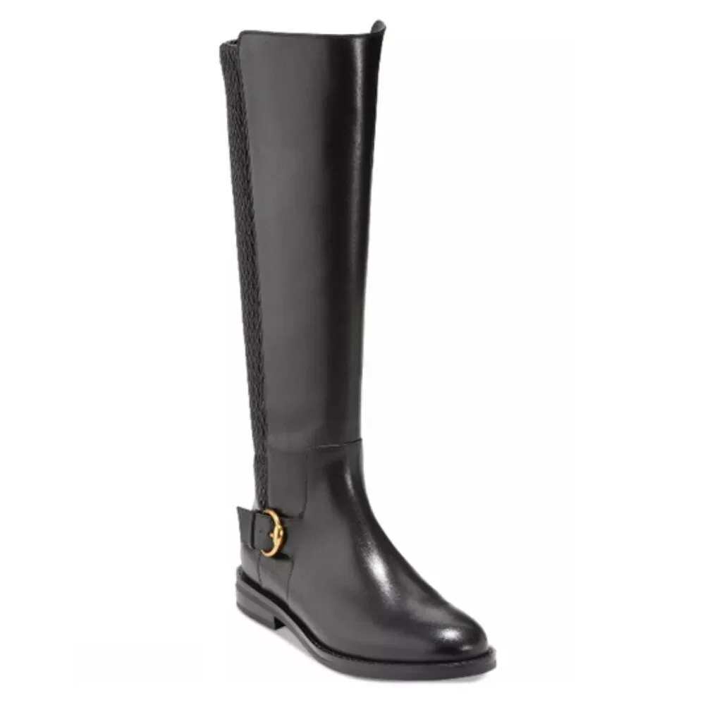 Cole Haan Women's Clover Stretch Side-Buckle Riding Boots - NIB